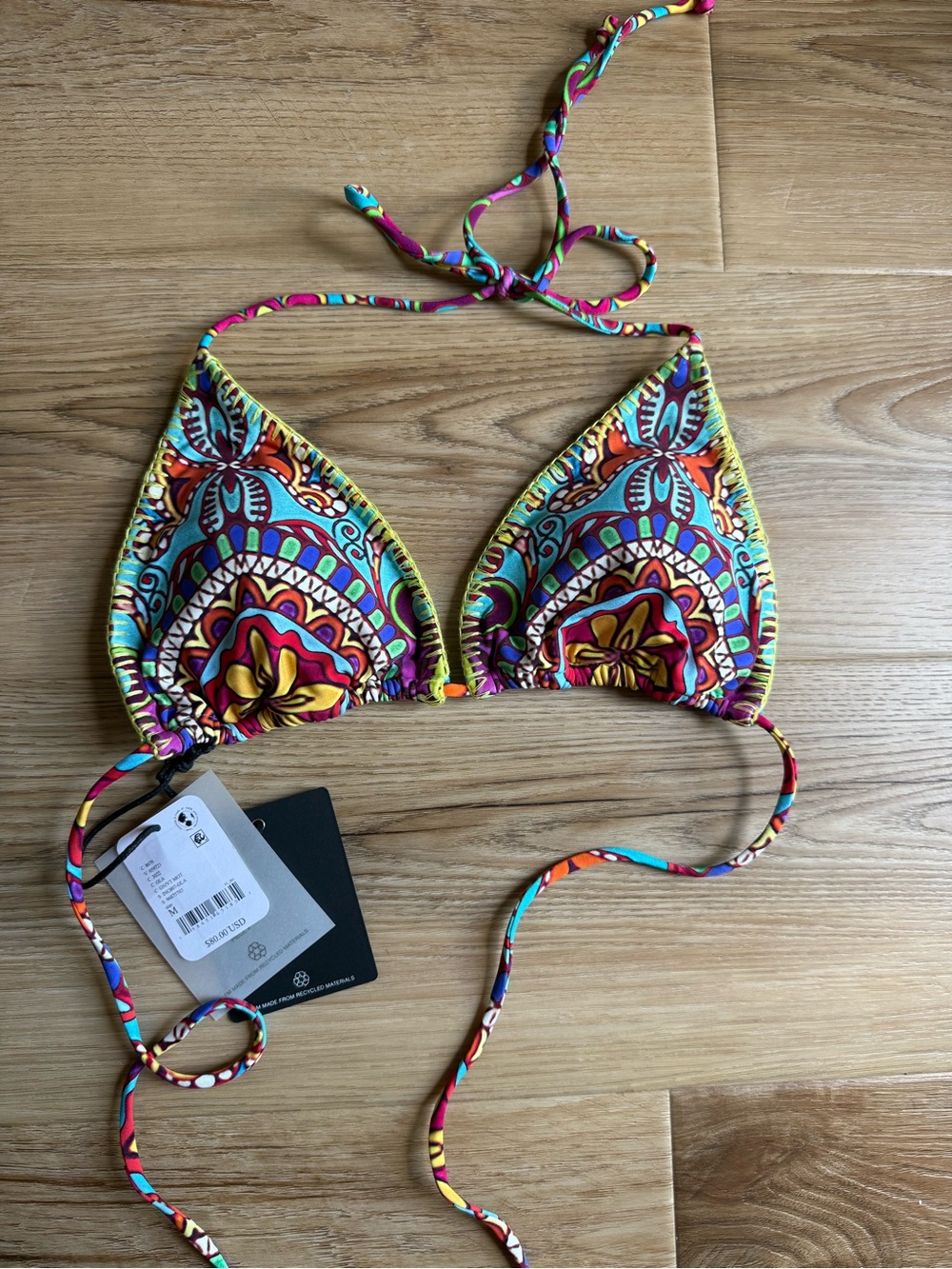 FP Movement by Free People Multicolor Floral Triangle Bikini Top